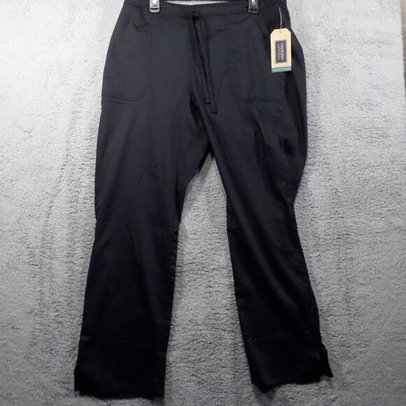 Cherokee Women's Workwear Revolution Black Mid Rise Drawstring Scrub Pants WW005 - Picture 1 of 10